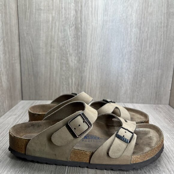Birkenstock Franca Slide Sandal Adult Unisex L9 M7 Adjustable Strap Nubuck Beige - Picture 1 of 14
